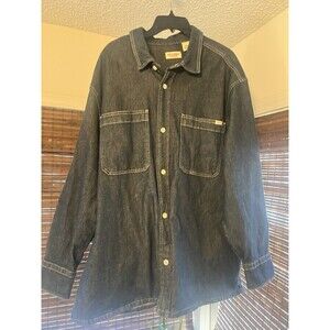 Levi Strauss Signature Denim Shirt Jacket 2XL Blue Jean Button Up Long‎ Sleeve